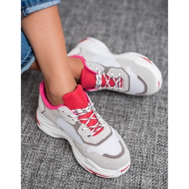 SHELOVET Încălțăminte sport cu șiret roșu gri 1