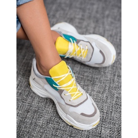 SHELOVET Încălțăminte sport cu șiret gri galben 1
