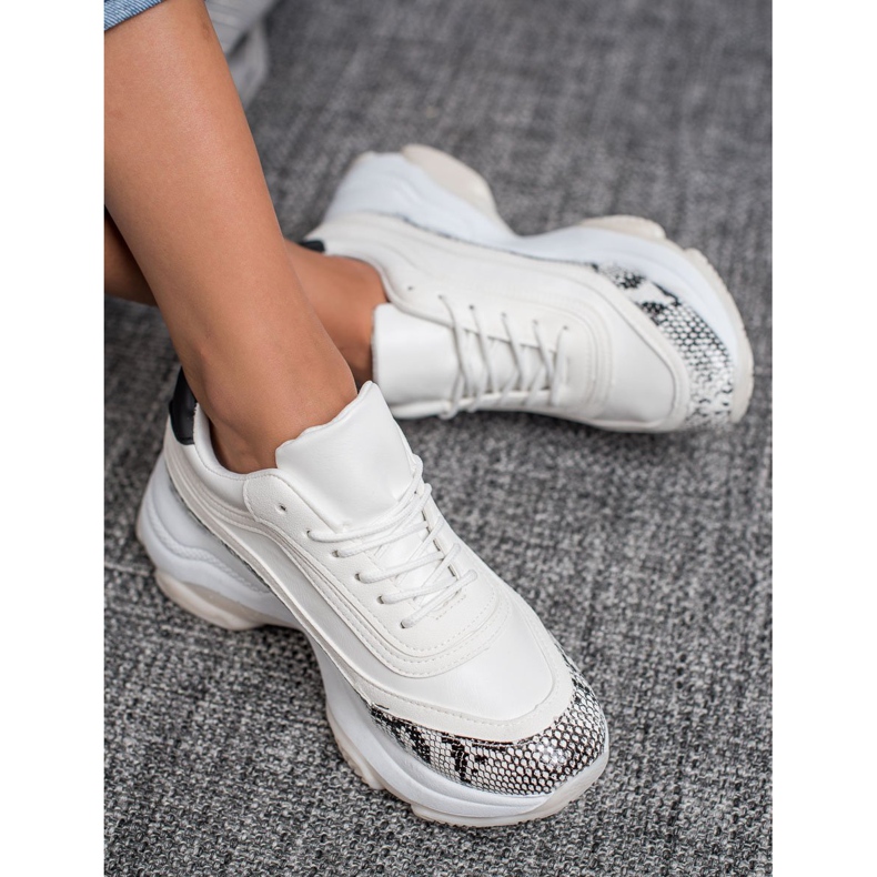 SHELOVET Snake Print Trainers alb multicolor 1