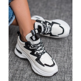 SHELOVET Pantofi sport din piele ecologică alb multicolor 2