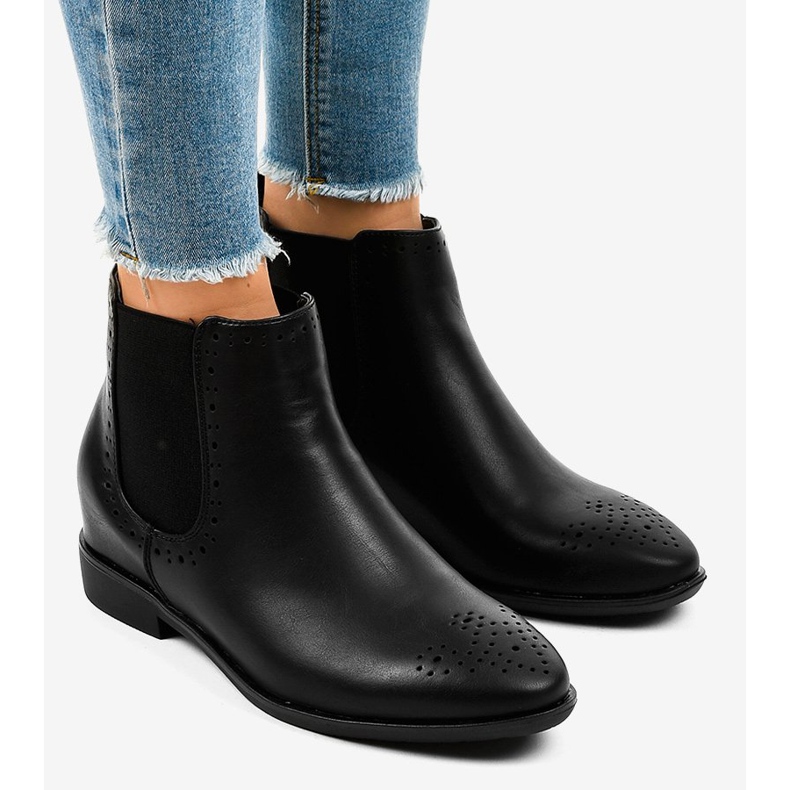 Cizme negre cu elastic A-187 negru 1