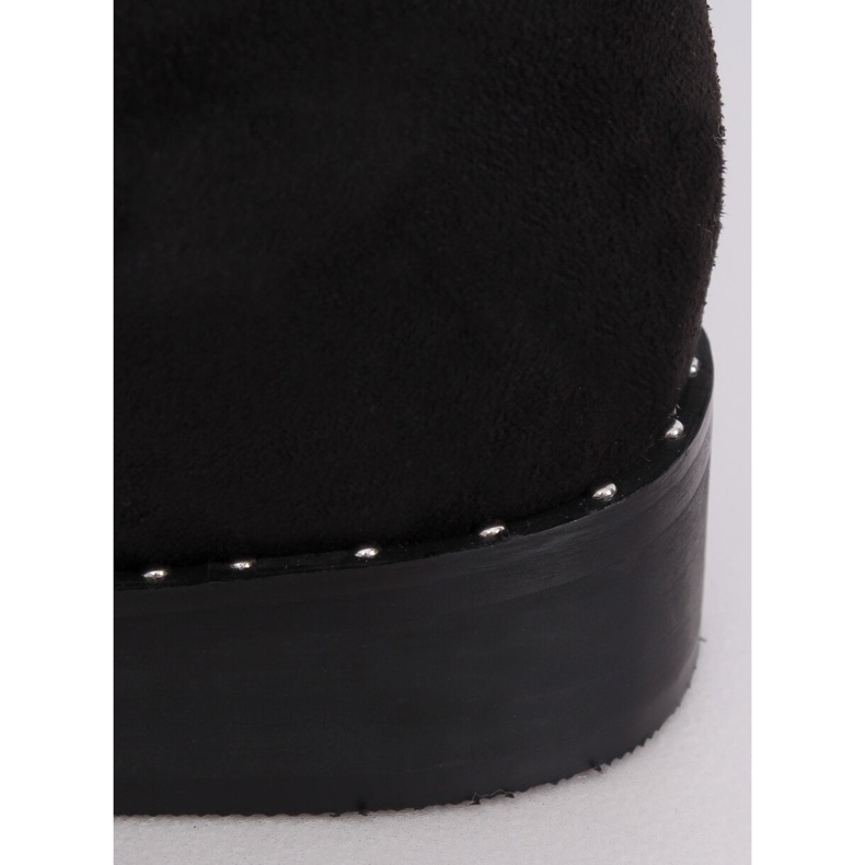 Cizme negre din piele de căprioară QT04P Negre negru 2 Cizme negre din piele de căprioară QT04P Negre negru 2