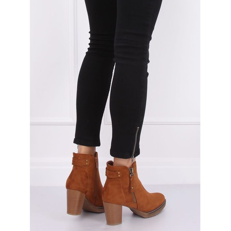 Camel 8B856 Cizme cu toc înalt din piele camel maro 2