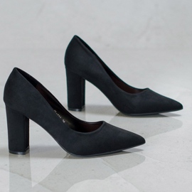 Laura Mode Pompele din piele neagră negru 2