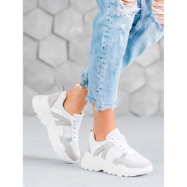 SHELOVET Încălțăminte legată pe platformă alb 1