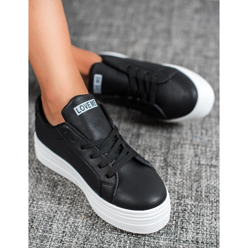 SHELOVET Pantofi negri pe platformă negru 1