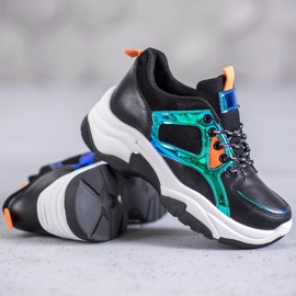 SHELOVET Pantofi sport cu efect Holo negru 1