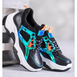 SHELOVET Pantofi sport cu efect Holo negru 2