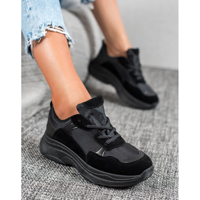 SHELOVET Pantofi sport negri negru 2