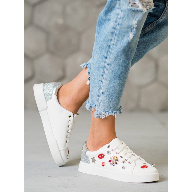 Bestelle Încălțăminte sport cu patch-uri alb 1