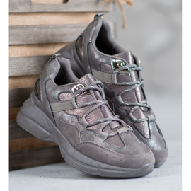 Muto Încălțăminte sport cu sclipici gri 1