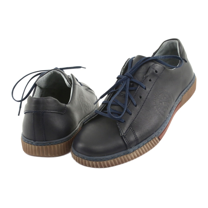 Riko Pantofi din piele pentru bărbați 893 Navy Blue albastru 3