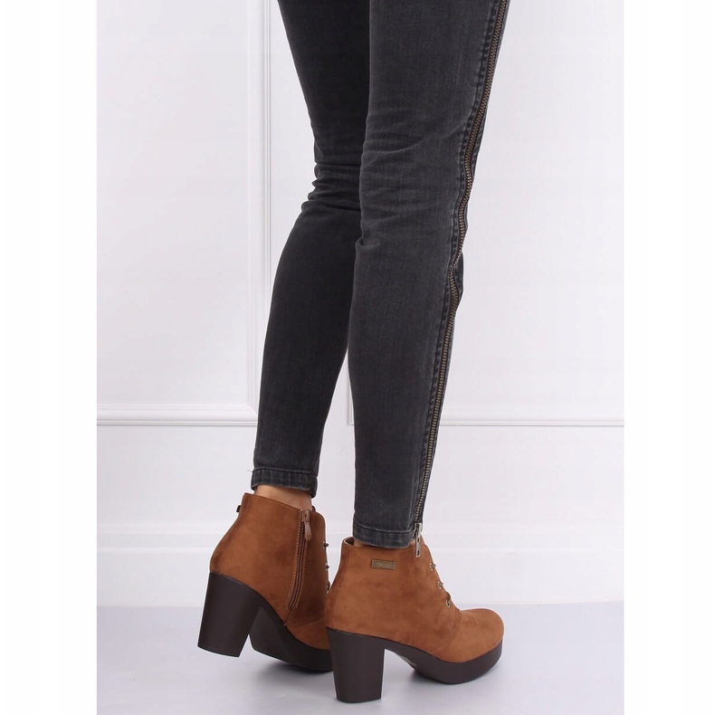 Încălțăminte cu toc 8B883 Maro kaki 1