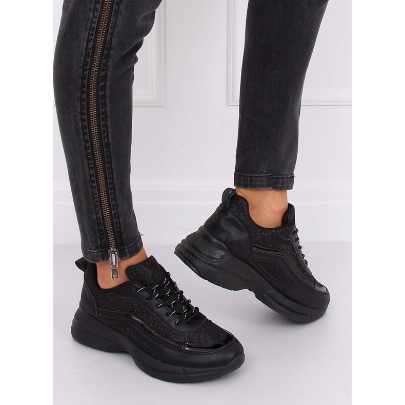 BY-082 Pantofi sport negri negri negru 2