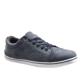 Adidași înalți la modă TL345 Blue Navy albastru marin 1
