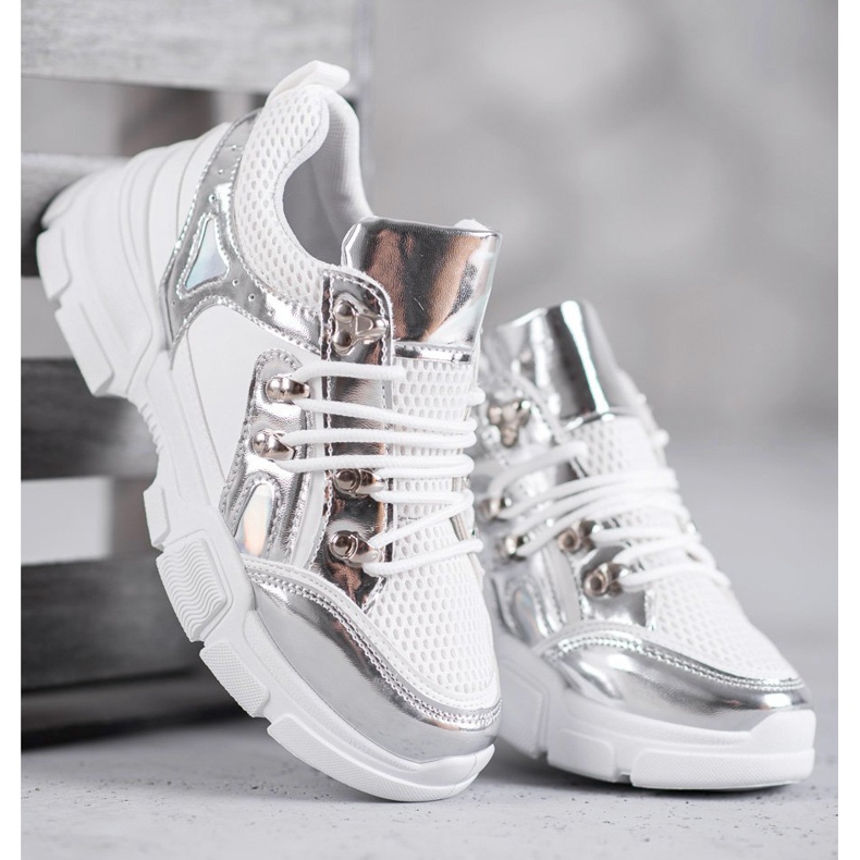 SHELOVET Încălțăminte sport confortabilă alb gri 2 SHELOVET Încălțăminte sport confortabilă alb gri 2