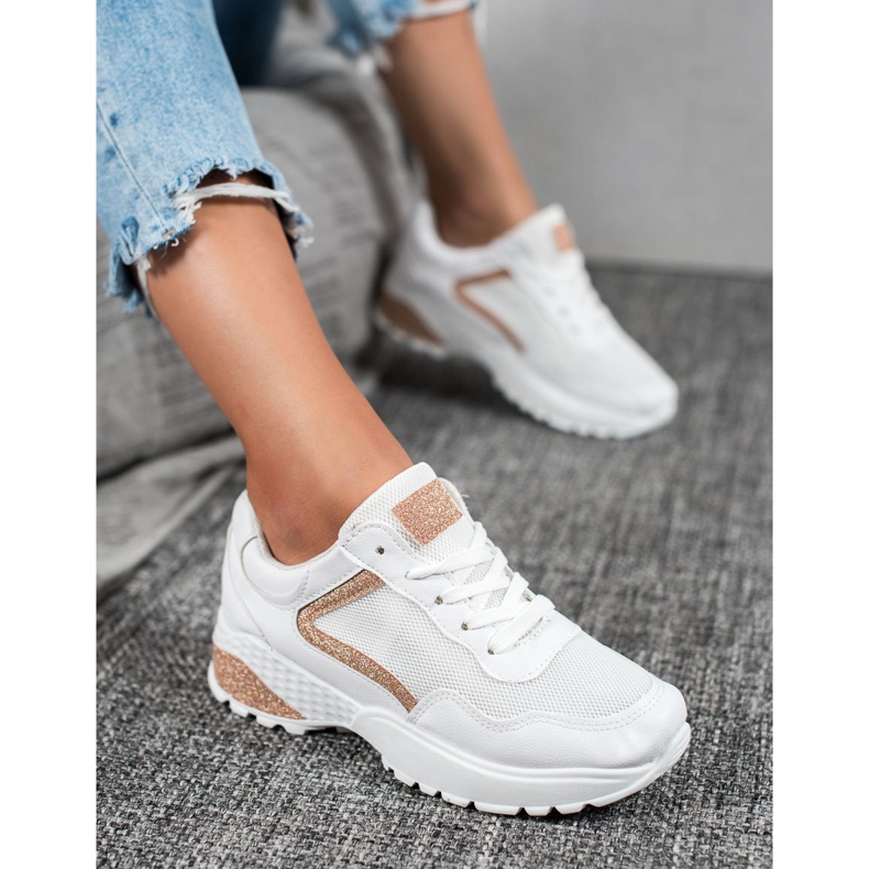 SHELOVET Încălțăminte sport cu sclipici alb 2