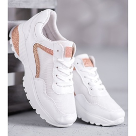 SHELOVET Încălțăminte sport cu sclipici alb 1