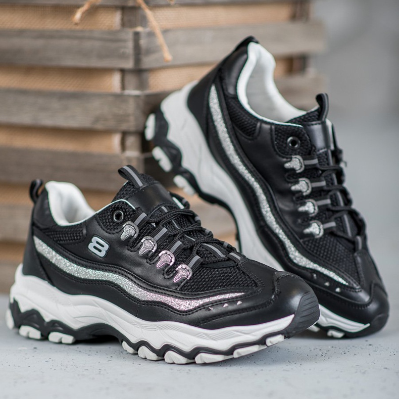 Yes Mile Adidași cu sclipici negru 2