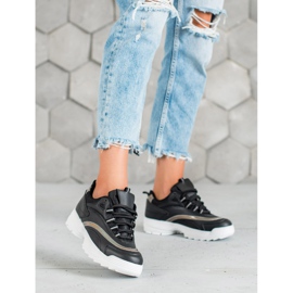 SHELOVET Adidași negri la modă negru 2