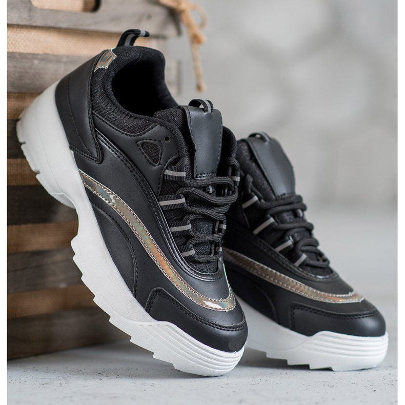 SHELOVET Adidași negri la modă negru 1