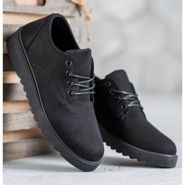 SHELOVET Pantofi de piele intoarsa negru 2