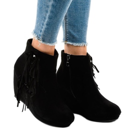Botine din piele de căprioară neagră boho LBS2586 negru 2 Botine din piele de căprioară neagră boho LBS2586 negru 2