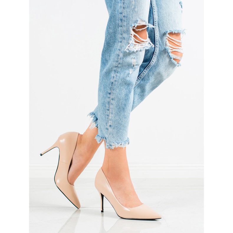 Diamantique Tocuri înalte din piele ecologică maro 1