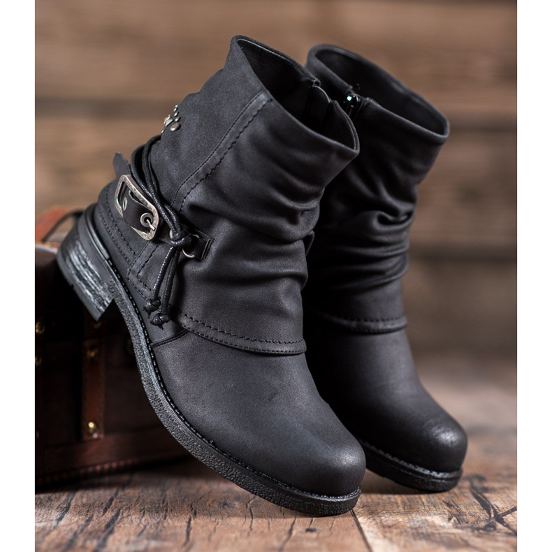 SHELOVET Muncitori cu cataramă decorativă negru 1