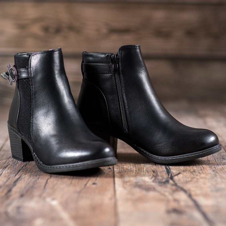 Abloom Cizme cu cataramă decorativă negru 1