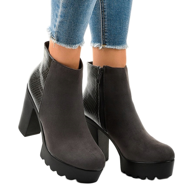 Cizme dama gri pe post A371-2 1