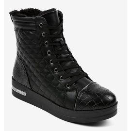 Adidași negri izolați cu fermoar 9015-1 negru 1