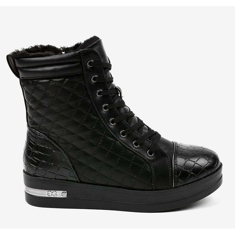 Adidași negri izolați cu fermoar 9015-1 negru 2