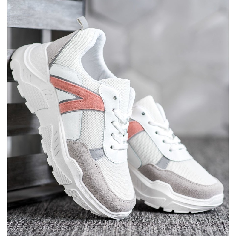 SHELOVET Adidași sportivi alb roz multicolor 2