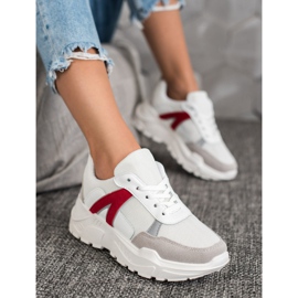 SHELOVET Adidași sportivi alb roșu multicolor 1