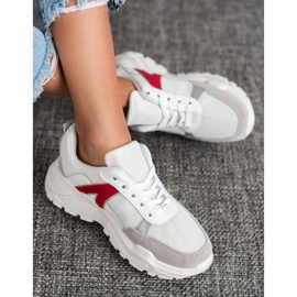 SHELOVET Adidași sportivi alb roșu multicolor 2