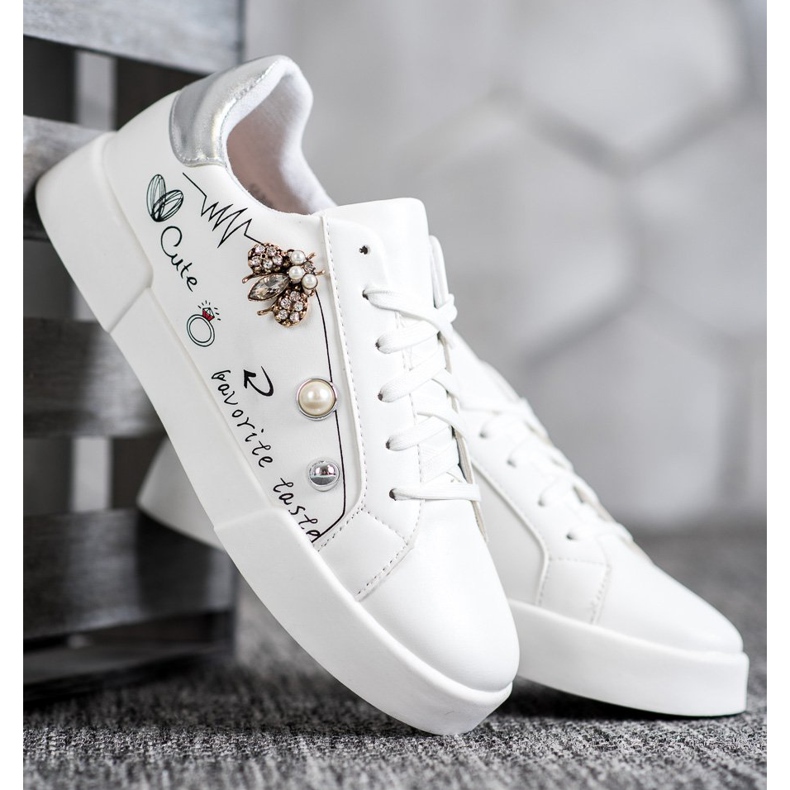 Bestelle Pantofi sport cu ornamente alb 2