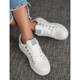 SHELOVET Adidași din piele ecologică alb 1