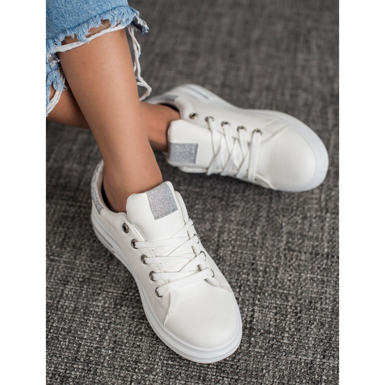 SHELOVET Adidași din piele ecologică alb 1