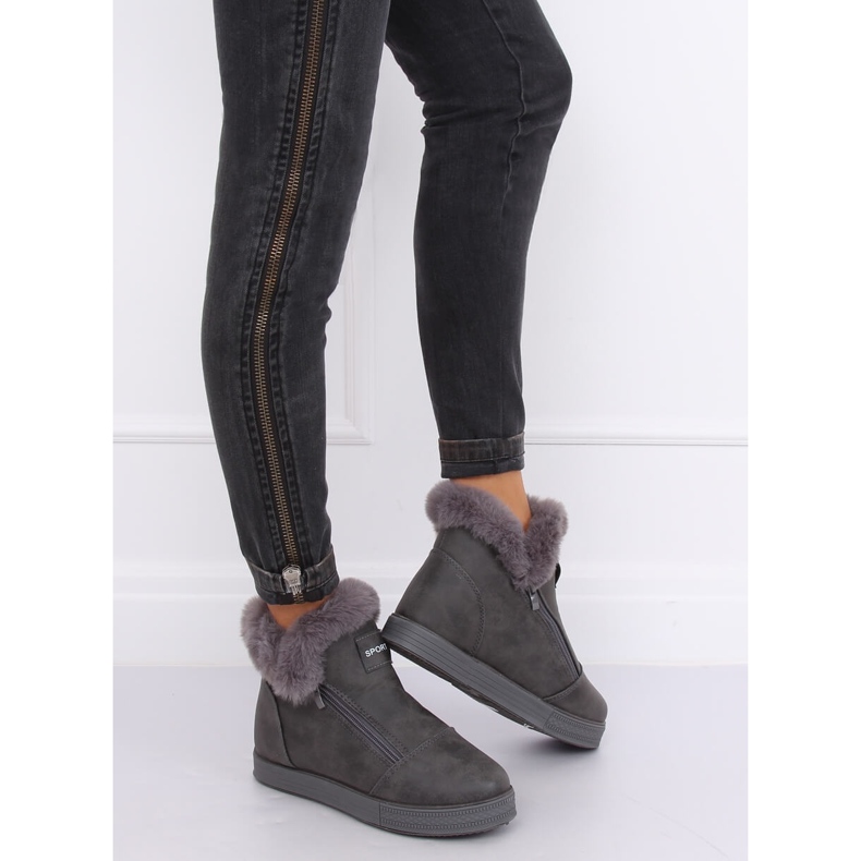 Adidași gri până la gleznă cu blană W19-29 Gri 2 Adidași gri până la gleznă cu blană W19-29 Gri 2