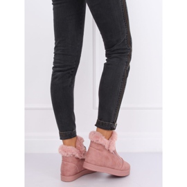 Adidași roz cu gleznă cu blană W19-29 Roz 2
