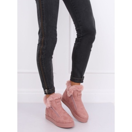 Adidași roz cu gleznă cu blană W19-29 Roz 1