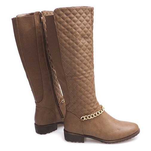 Cizme călduroase matlasate 16072 Kaki multicolor verde 1