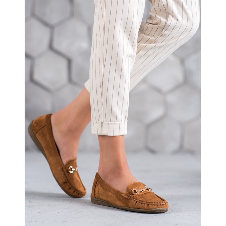 Sixth Sense Mocasini cu ornament maro 2