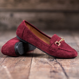 Abloom Domnii din piele de căprioară cu ornament roșu 1