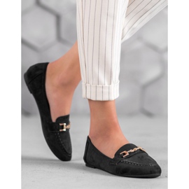 Abloom Domnii din piele de căprioară cu ornament negru 2