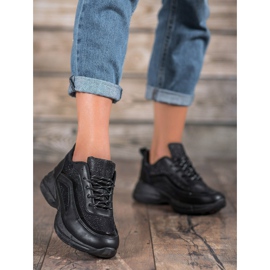 SHELOVET Încălțăminte sport strălucitoare negru 2