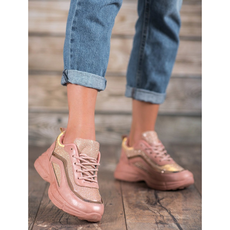 SHELOVET Încălțăminte sport strălucitoare roz 2