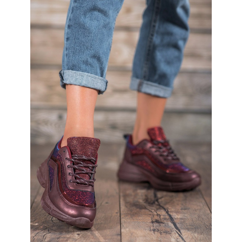 SHELOVET Încălțăminte sport strălucitoare roșu 1