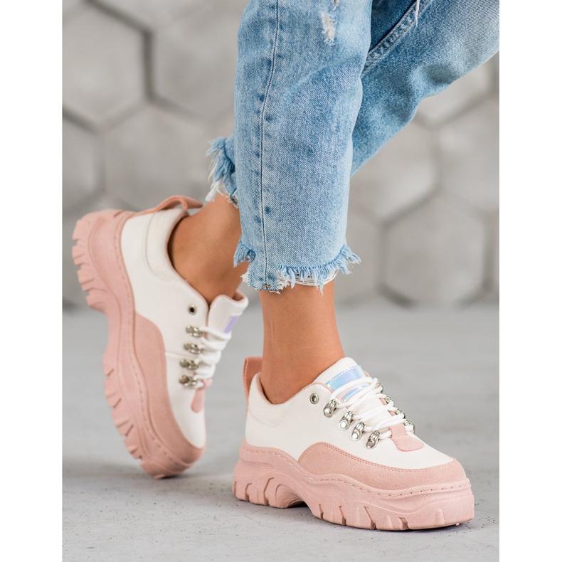 SHELOVET Încălțăminte sport cu șiret roz 1